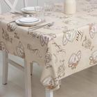 Клеёнка на стол Доляна «Чай», на тканевой основе, рулон 20 м, ширина 137 см, общая толщина 0.22 мм, бежевая - Фото 2