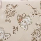 Клеёнка на стол Доляна «Чай», на тканевой основе, рулон 20 м, ширина 137 см, общая толщина 0.22 мм, бежевая - Фото 3