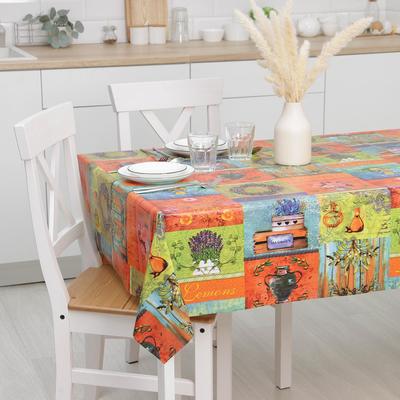 Клеёнка на стол Доляна «Прованс», на тканевой основе, рулон 20 м, ширина 137 см, общая толщина 0.22 мм