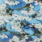 Клеёнка на стол на тканевой основе Доляна «Синие розы», рулон 20 метров, ширина 137 см, общая толщина 0,22 мм, цвет синий - Фото 3