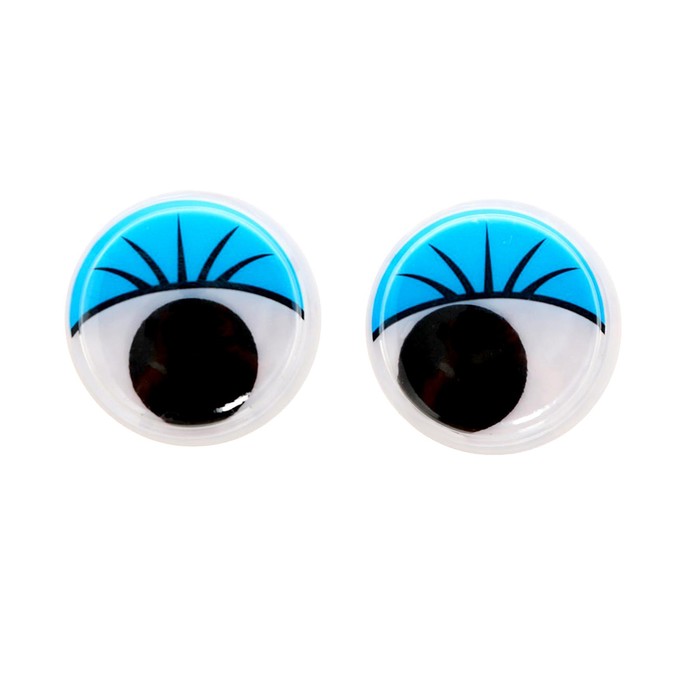 Набор пайеток «Глазки с ресничками», 18 шт., размер 1 шт. 2 см, разноцветные - Фото 1