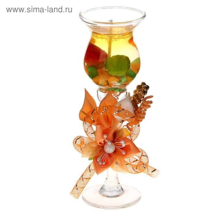 Свеча гелевая "Фруктовый коктейль", цвет персиковый - Фото 1