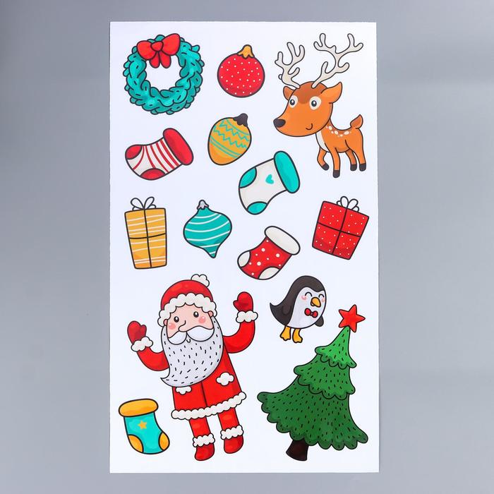 Интерьерная наклейка «Новогоднее настроение», прозрачный фон, 30×50 см - Фото 1