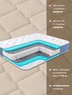 Матрас Adara Dreams Laxton Classic, размер 200×200 см + наматрасник 200×200+25 см в подарок - Фото 2