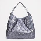 Сумка-шопер, стеганая, отдел на молнии, цвет серый - Фото 1