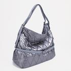 Сумка-шопер, стеганая, отдел на молнии, цвет серый - Фото 2