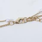 Кулон с жемчугом «Цепь» мелкие бусины, шар № 2, цвет белый в золоте, L=50 см - Фото 2