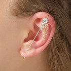 Серьга «Кафф» нити, насквозь, цвет белый в золоте - Фото 1