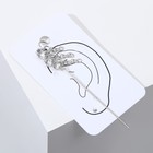 Серьга «Кафф» нити, насквозь, цвет белый в серебре - Фото 4