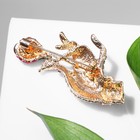 Брошь «Роза» в руке, цветная в золоте - Фото 2