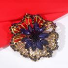 Брошь «Императрица» вспышка, цвет синий в чернёном золоте - Фото 1