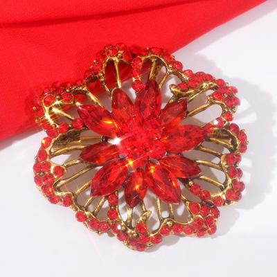 Брошь «Императрица» вспышка, цвет красный в чернёном золоте