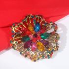 Брошь «Императрица» вспышка, цветная в чернёном золоте - Фото 1