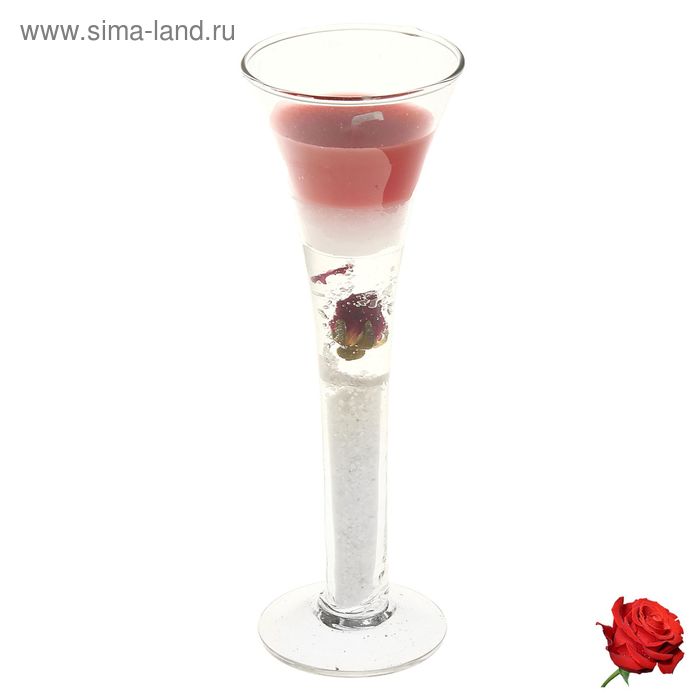 Свеча восковая+гелевая "Коктейль", аромат роза - Фото 1