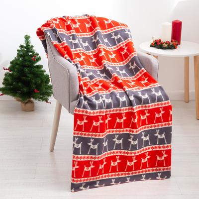 Плед «Веселые олени», 120×150 см, флис 150 г/м²