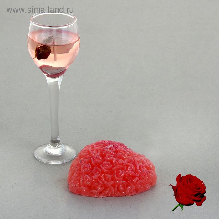Набор свечей (1 гелевая +1 восковая) "Восторг", цвет розовый, аромат роза - Фото 1