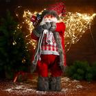 Дед Мороз "В красном клетчатом свитере, с фонариком" 60 см - фото 319802604