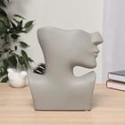 Ваза «Утончённый профиль», 14.5×8×20 см, керамика, серая - Фото 2