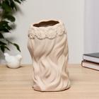 Ваза «Мечтательница», d=8 см, 11×11×20 см, керамика, бежевая - Фото 2