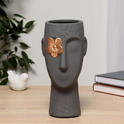 Ваза «Наваждение», d=7.5 см, 8×9×22 см, керамика, серая