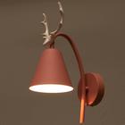 Бра "Олень" 1хE27 40Вт розовый 22х12х34,5 см - фото 23332704