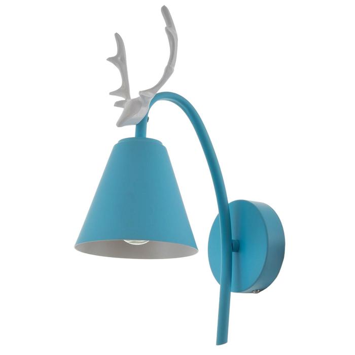 Бра "Олень" 1хE27 40Вт голубой 22х12х34,5 см - Фото 1