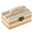 Шкатулка дерево "Полосатая" с ручкой 7,5х6,5х11 см - Фото 1