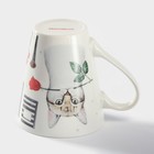 Кружка Доляна «Котик», 320 мл, фарфор, белая - Фото 4