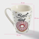 Кружка Доляна «Пончики», 320 мл, фарфор, белая - Фото 2
