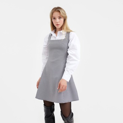 Платье мини женское в клетку MIST, размер 42, чёрное, белое