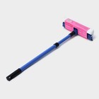 Щётка для окон Доляна, телескопическая ручка 49(75) см, водосгон 20 см, насадка поролон 20 см, синяя - Фото 8