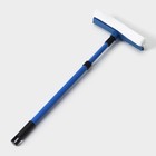 Окномойка с телескопической металлической окрашенной ручкой и сгоном Доляна, 20×49(75) см, поролон, цвет синий - Фото 7