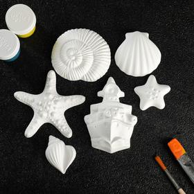 Набор для раскраски «Морской» белый, 6 шт., 20×1.5×15 см