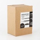 Комплект ошейник (34-45х2 см) и поводок (120х0.8 см) с косой, чёрный с бежевым - фото 25777288