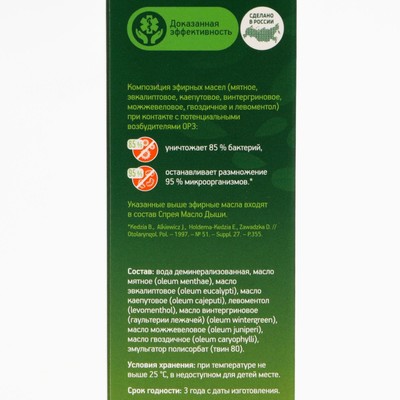 Масло-спрей Дыши, в сезон простуд, 30 мл