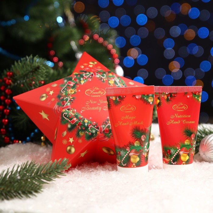 Подарочный набор Liss Kroully: крем для рук питательный с маслом макадамии, 50 мл + маска для рук увлажняющая, 50 мл - Фото 1