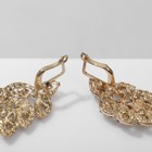 Серьги висячие со стразами «Вечерние» сплетение, цвет изумрудный в золоте, 8 см - Фото 3