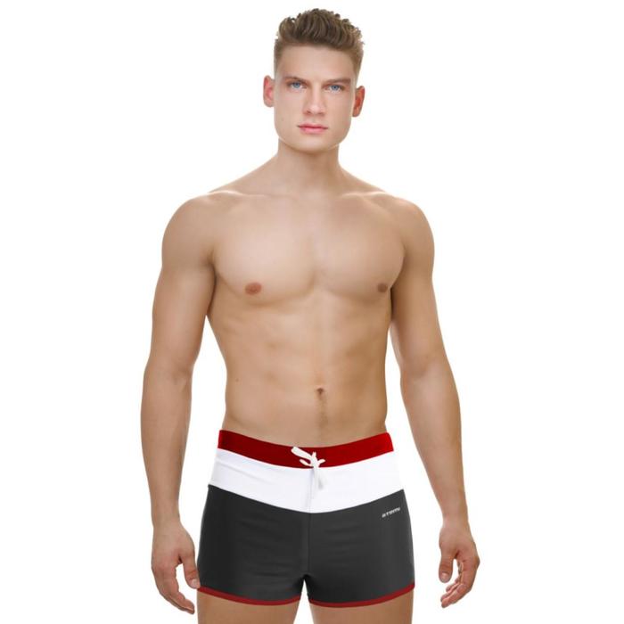 Плавки-шорты для бассейна Atemi TSAE1C, цвет серый/красный, размер 44