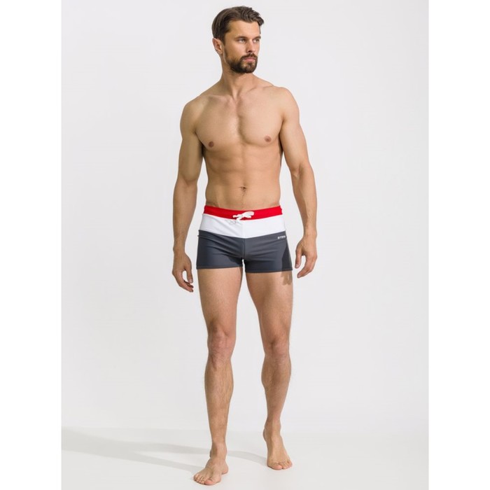 Плавки-шорты для бассейна Atemi TSAE1C, цвет серый/красный, размер 46