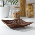 Корзинка для подачи Доляна «Огайо», 25×25×8 см, квадратная, коричневая - Фото 3