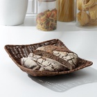 Корзинка для подачи Доляна «Огайо», 25×25×8 см, квадратная, коричневая 6937786