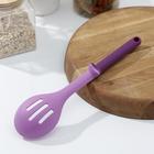 Ложка кулинарная с прорезями Доляна «Мегара», 29 см, цвет фиолетовый 7059254