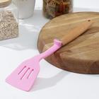 Лопатка с прорезями Доляна «Стелла», 29 см, цвет розовый - Фото 2