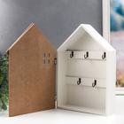 Ключница дерево "Домик - Кофе и чай" 28,5х22х6 см - фото 27992028