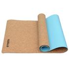 Коврик для йоги и фитнеса Atemi AYM043, TPE, пробка, 173х61х0,4 см, бирюзовый - Фото 1