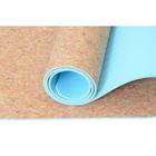 Коврик для йоги и фитнеса Atemi AYM043, TPE, пробка, 173х61х0,4 см, бирюзовый - Фото 2