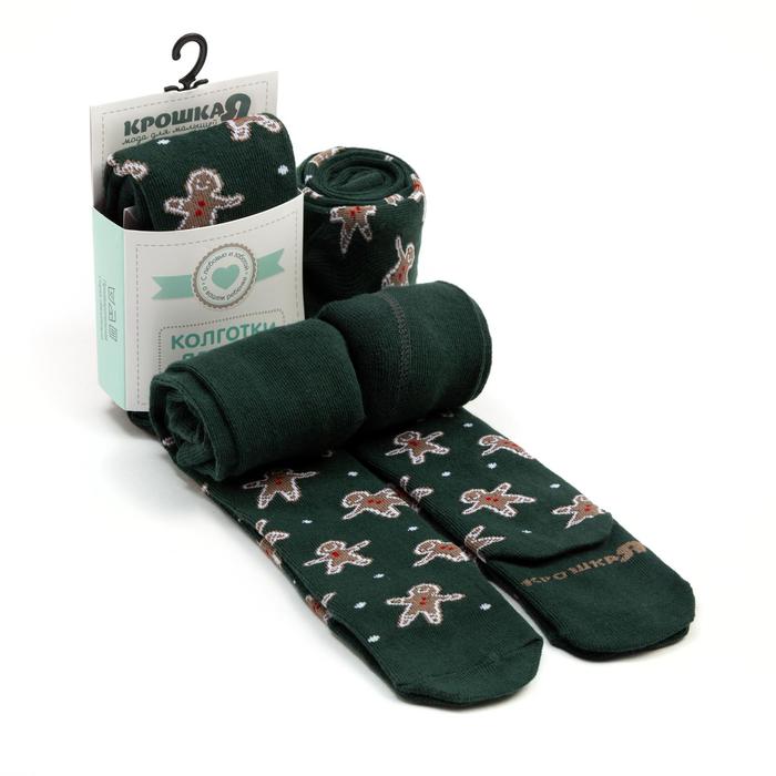 Колготки Крошка Я "Пряник", зелёный, рост 74-80 см - Фото 1