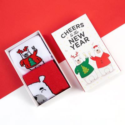 Носки женские новогодние KAFTAN «Мишка» размер 36-39 (23-25 см), набор 2 пары