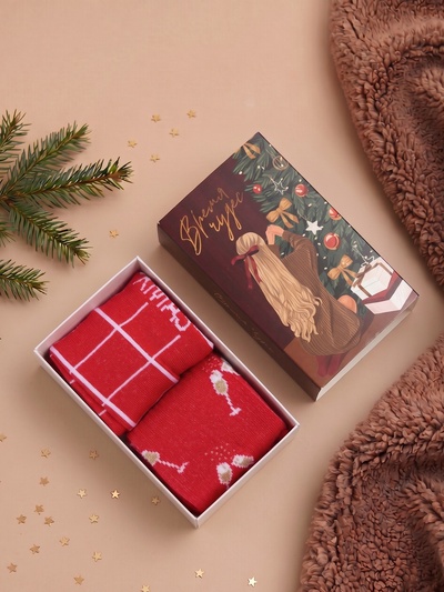 Носки женские новогодние KAFTAN Xmas, набор 2 пары, размер 36-39 (23-25 см)