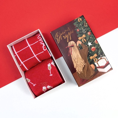 Носки женские новогодние KAFTAN Xmas, набор 2 пары, размер 36-39 (23-25 см)